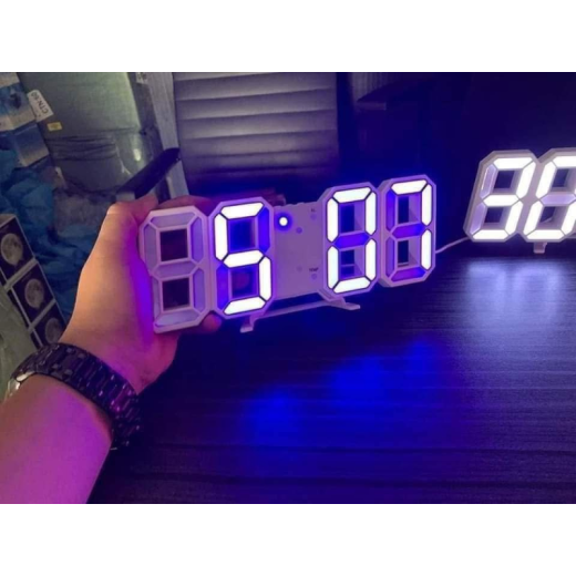 3D LED Digital Wall Clock – Modern Time Display with Alarm & Night Light